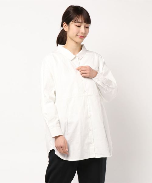 KOBE LETTUCE(コウベレタス)の「ベルト付き2点セット ビッグシルエットシャツ(シャツ/ブラウス・レディース・ベージュ/オフホワイト/ホワイト系その他/ブルー系その他・FREE)」の7枚目の写真