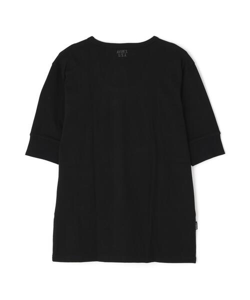 AVIREX（アヴィレックス）の「《DAILY/デイリー》HALF SLEEVE U-NECK T-SHIRT / デイリー 五分袖 Uネック Tシャツ / AVIREX / アヴィレックス（Tシャツ/カットソー・メンズ・グレー/チャコールグレー/ホワイト/ブラック・LARGE/MEDIUM/X-LARGE/SMALL）」の10枚目の写真
