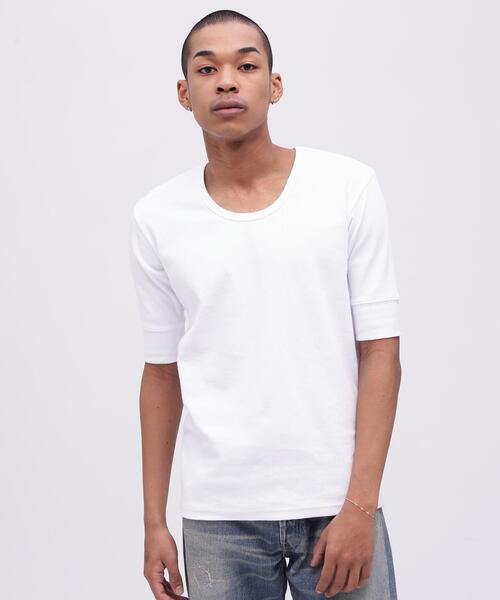 DAILY/デイリー》HALF SLEEVE U-NECK T-SHIRT / デイリー 五分袖