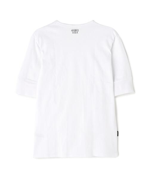 AVIREX（アヴィレックス）の「《DAILY/デイリー》HALF SLEEVE U-NECK T-SHIRT / デイリー 五分袖 Uネック Tシャツ / AVIREX / アヴィレックス（Tシャツ/カットソー・メンズ・グレー/チャコールグレー/ホワイト/ブラック・LARGE/MEDIUM/X-LARGE/SMALL）」の12枚目の写真