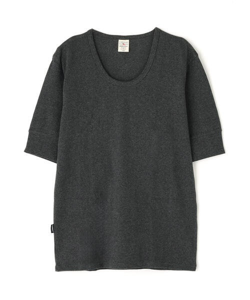 INVEL ALIVEN ブラック Uネック　Ｔシャツ　Ｌサイズ DAILY/デイリー》HALF SLEEVE U-NECK T-SHIRT / デイリー 五分袖