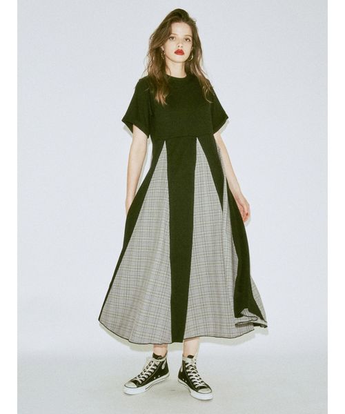 jouetie（ジュエティ）の「アシメブロッキングカットワンピース（ワンピース・レディース・ブラック/その他1/その他2・MEDIUM）」の3枚目の写真