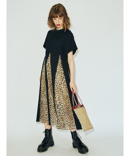jouetie（ジュエティ）の「アシメブロッキングカットワンピース（ワンピース・レディース・ブラック/その他1/その他2・MEDIUM）」の4枚目の写真