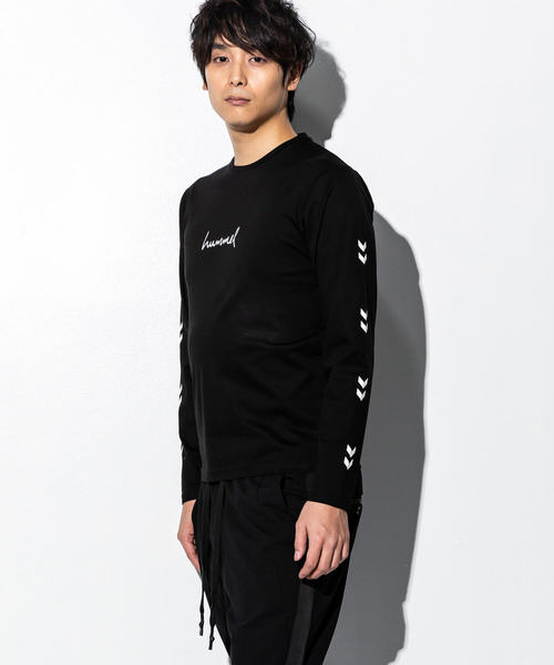 hummel（ヒュンメル）の「hummel(ヒュンメル)ロングスリーブTシャツ（Tシャツ/カットソー・メンズ・ブラック/ホワイト/ネイビー・MEDIUM/LARGE/SMALL）」の4枚目の写真