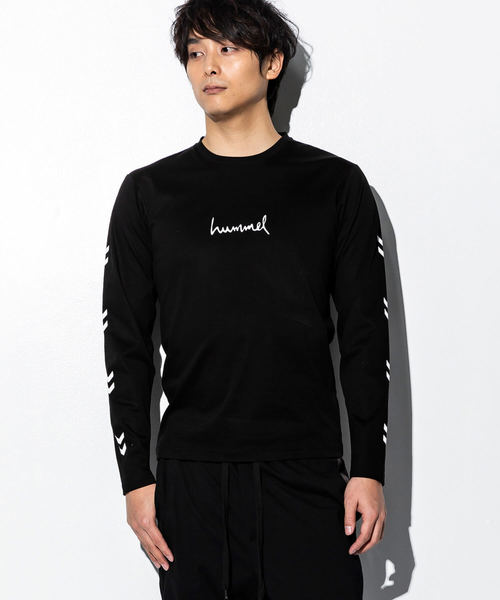 hummel（ヒュンメル）の「hummel(ヒュンメル)ロングスリーブTシャツ（Tシャツ/カットソー・メンズ・ブラック/ホワイト/ネイビー・MEDIUM/LARGE/SMALL）」の12枚目の写真