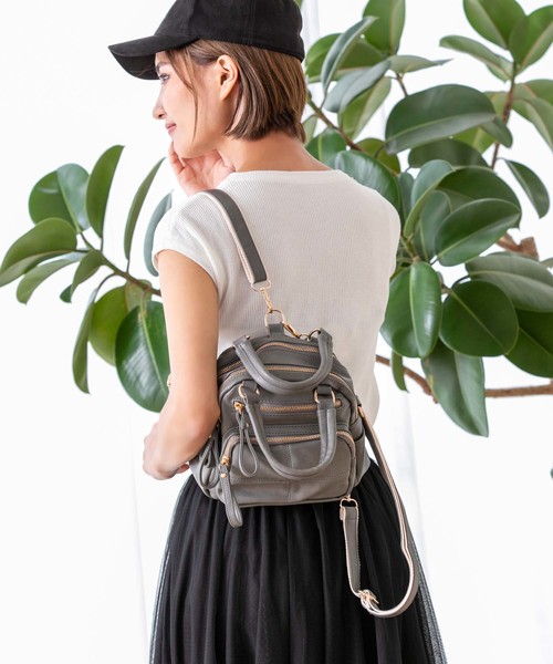 Edit Sheen（エディットシーン）の「ソフトタッチ3wayバッグ（バックパック/リュック・レディース・ブラック/グレー・FREE）」の12枚目の写真