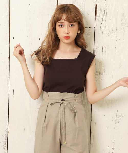 one after another NICE CLAUP（ワンアフターアナザーナイスクラップ）の「ハイウエストリネンワイドパンツ（その他パンツ・レディース・ベージュ/ブラウン/イエロー/アイボリー・FREE）」の7枚目の写真