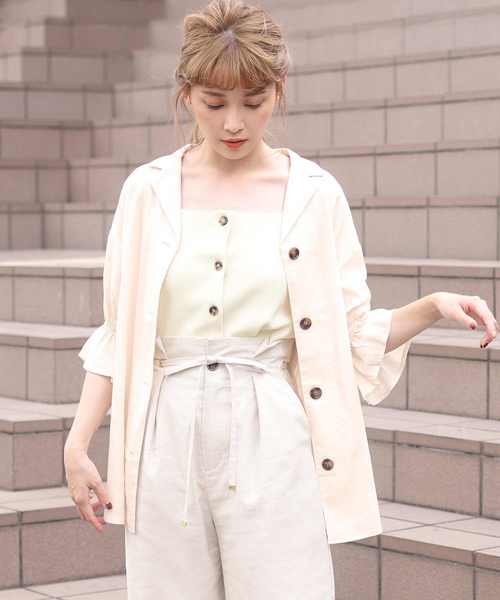 one after another NICE CLAUP（ワンアフターアナザーナイスクラップ）の「ハイウエストリネンワイドパンツ（その他パンツ・レディース・ベージュ/ブラウン/イエロー/アイボリー・FREE）」の16枚目の写真