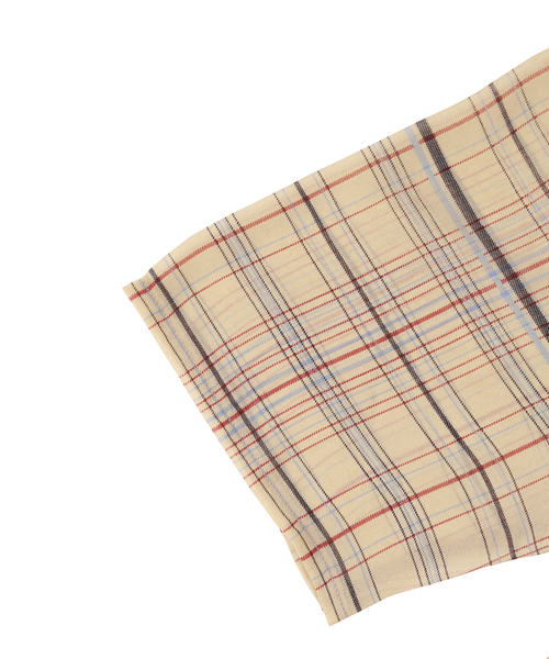 PUNYUS（プニュズ）の「ショート丈シフォンチェックシャツ（シャツ/ブラウス・レディース・ベージュ/ブラック・1/2/3/4）」の13枚目の写真