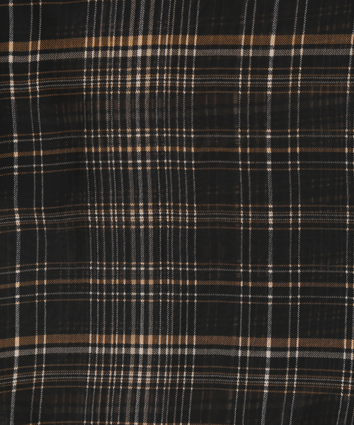 PUNYUS（プニュズ）の「ショート丈シフォンチェックシャツ（シャツ/ブラウス・レディース・ベージュ/ブラック・1/2/3/4）」の12枚目の写真