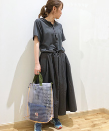 OLD BETTY'S | Henley-neck Volume One-piece/ヘンリーネック ヴォリューム ドッキング アンサンブル ワンピース フェイク レイヤード(ワンピース)