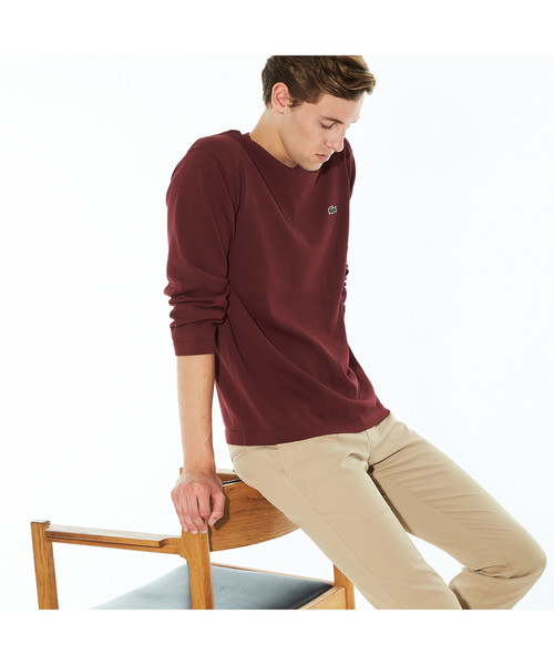 LACOSTE(ラコステ)の「ニットロングスリーブTシャツ(Tシャツ/カットソー・メンズ・ネイビー/オフホワイト/バーガンディー・2/4/3/5)」の3枚目の写真