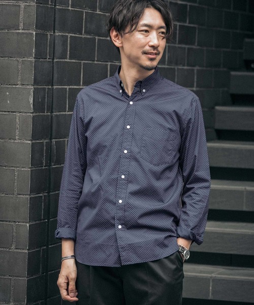 URBAN RESEARCH ROSSO MEN(アーバンリサーチロッソメン)の「ドットボタンダウンシャツ(シャツ/ブラウス)」|ネイビー