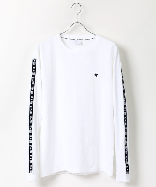 CONVERSE(コンバース)の「CONVERSE/コンバース 袖ロゴラインテープロングスリーブTシャツ(Tシャツ/カットソー・メンズ・ホワイト/ブラック・M/L/XL)」の4枚目の写真