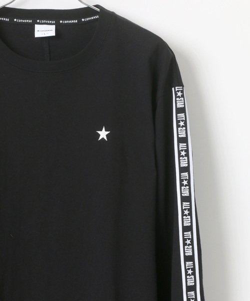 CONVERSE(コンバース)の「CONVERSE/コンバース 袖ロゴラインテープロングスリーブTシャツ(Tシャツ/カットソー・メンズ・ホワイト/ブラック・M/L/XL)」の13枚目の写真