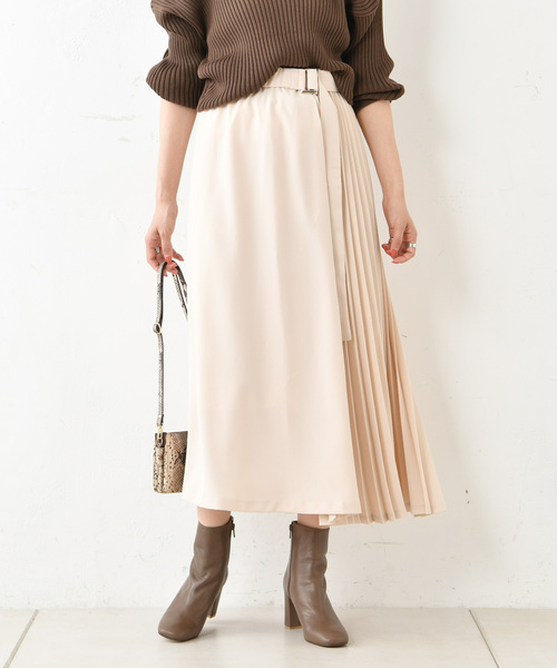 DouDou（ドゥドゥ）の「プリーツ切替スカート（スカート・レディース・ブラック/ベージュ/キャメル・36/38）」の22枚目の写真