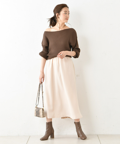 DouDou（ドゥドゥ）の「プリーツ切替スカート（スカート・レディース・ブラック/ベージュ/キャメル・36/38）」の8枚目の写真