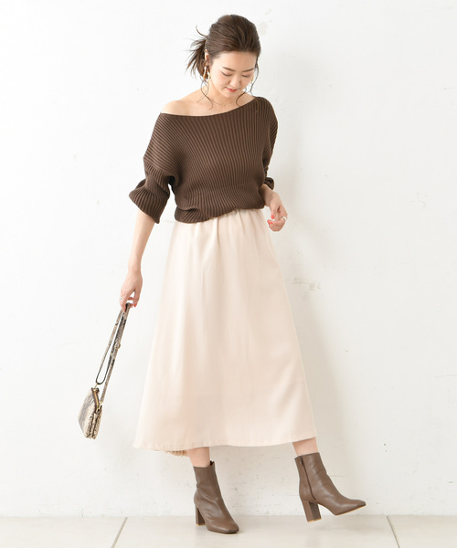 DouDou（ドゥドゥ）の「プリーツ切替スカート（スカート・レディース・ブラック/ベージュ/キャメル・36/38）」の9枚目の写真