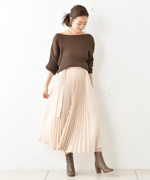 DouDou（ドゥドゥ）の「プリーツ切替スカート（スカート・レディース・ブラック/ベージュ/キャメル・36/38）」の12枚目の写真