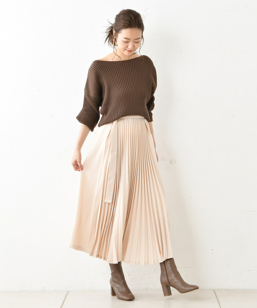 DouDou（ドゥドゥ）の「プリーツ切替スカート（スカート・レディース・ブラック/ベージュ/キャメル・36/38）」の14枚目の写真