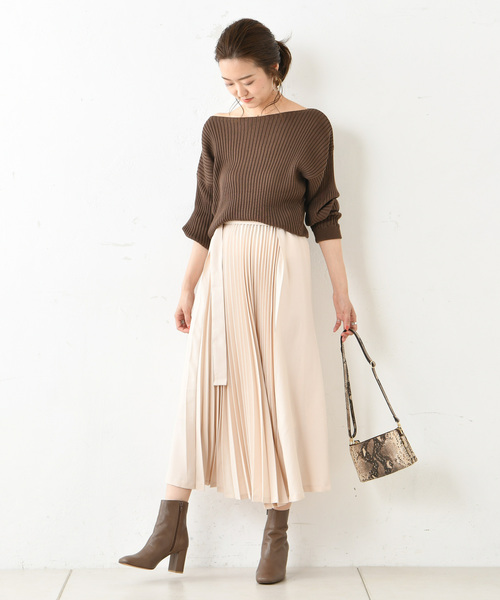 DouDou（ドゥドゥ）の「プリーツ切替スカート（スカート・レディース・ブラック/ベージュ/キャメル・36/38）」の15枚目の写真