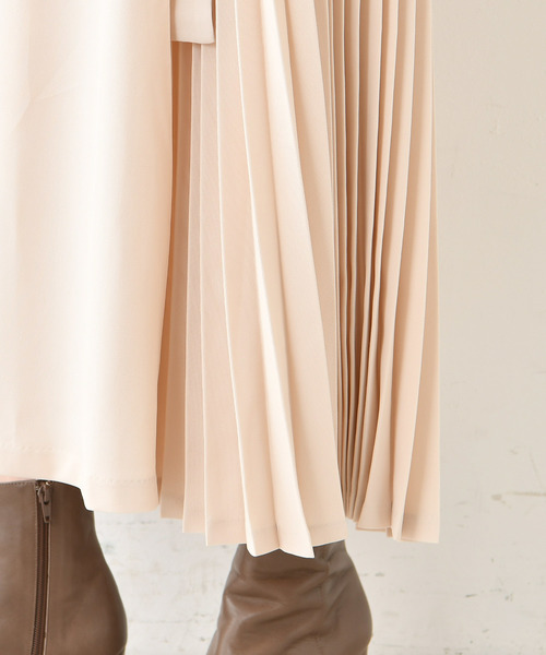 DouDou（ドゥドゥ）の「プリーツ切替スカート（スカート・レディース・ブラック/ベージュ/キャメル・36/38）」の20枚目の写真