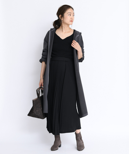 DouDou（ドゥドゥ）の「プリーツ切替スカート（スカート・レディース・ブラック/ベージュ/キャメル・36/38）」の21枚目の写真