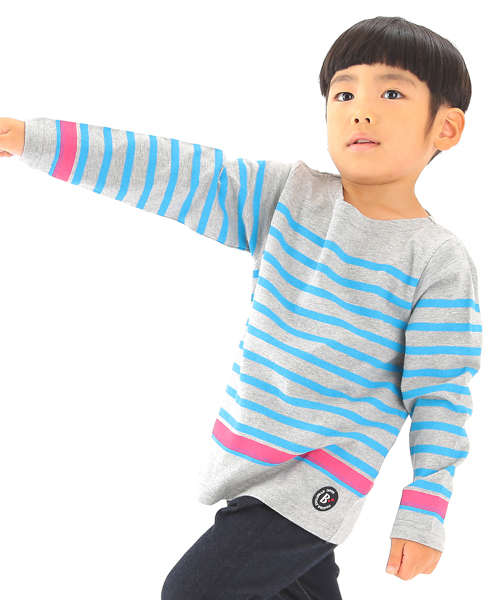 B:MING by BEAMS（ビーミングバイビームス）の「【＜VERY 3月号掲載＞ビーミング by ビームス / パネルボーダー ボートネック 】（Tシャツ/カットソー・キッズ・ホワイト/ネイビー/ライトグレー/その他1・110/130/120/80/100/140/150/90）」の12枚目の写真