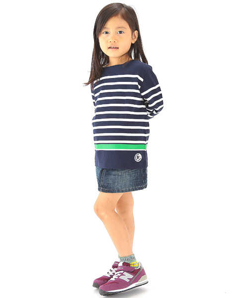 B:MING by BEAMS（ビーミングバイビームス）の「【＜VERY 3月号掲載＞ビーミング by ビームス / パネルボーダー ボートネック 】（Tシャツ/カットソー・キッズ・ホワイト/ネイビー/ライトグレー/その他1・110/130/120/80/100/140/150/90）」の5枚目の写真