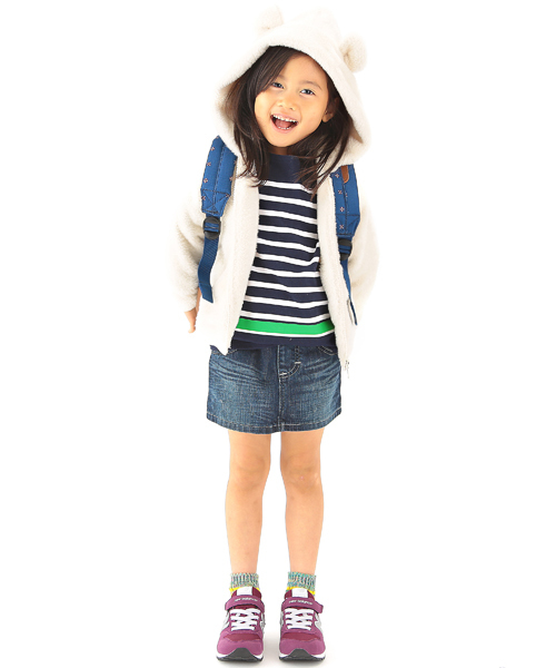 B:MING by BEAMS（ビーミングバイビームス）の「【＜VERY 3月号掲載＞ビーミング by ビームス / パネルボーダー ボートネック 】（Tシャツ/カットソー・キッズ・ホワイト/ネイビー/ライトグレー/その他1・110/130/120/80/100/140/150/90）」の6枚目の写真