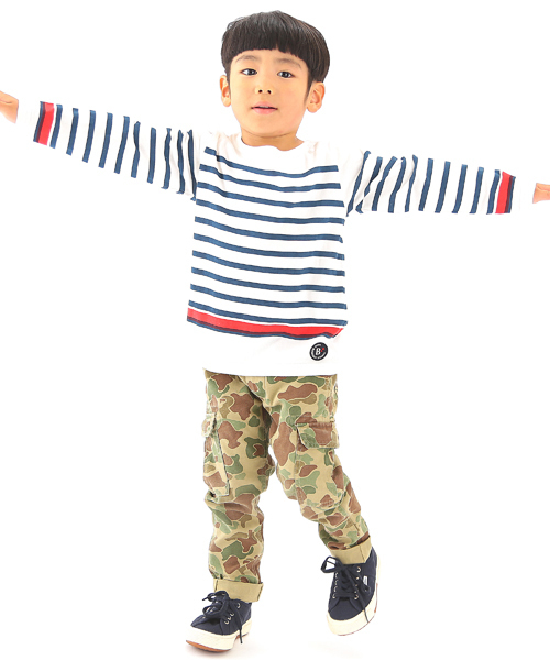 B:MING by BEAMS（ビーミングバイビームス）の「【＜VERY 3月号掲載＞ビーミング by ビームス / パネルボーダー ボートネック 】（Tシャツ/カットソー・キッズ・ホワイト/ネイビー/ライトグレー/その他1・110/130/120/80/100/140/150/90）」の7枚目の写真