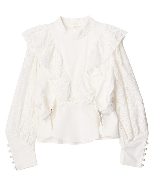 PAMEO POSE（パメオポーズ）の「Belted Peplum Blouse（シャツ 