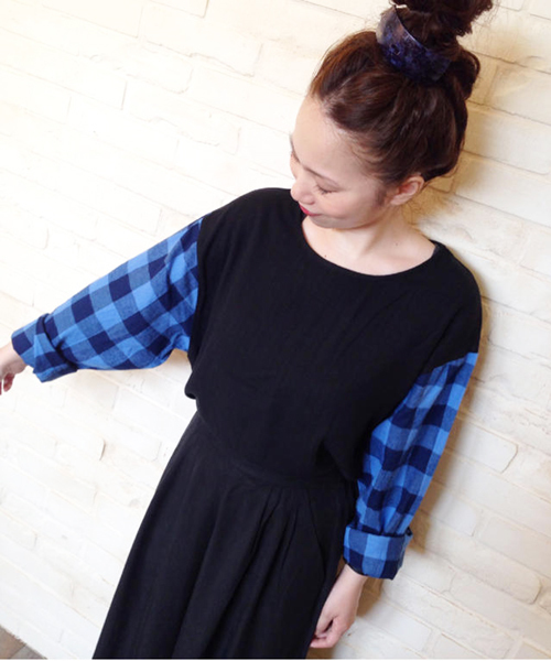 Kastane（カスタネ）の「【Kastane】チェックオーバーブラウス（シャツ/ブラウス・レディース・ブラック/ベージュ・FREE）」の2枚目の写真