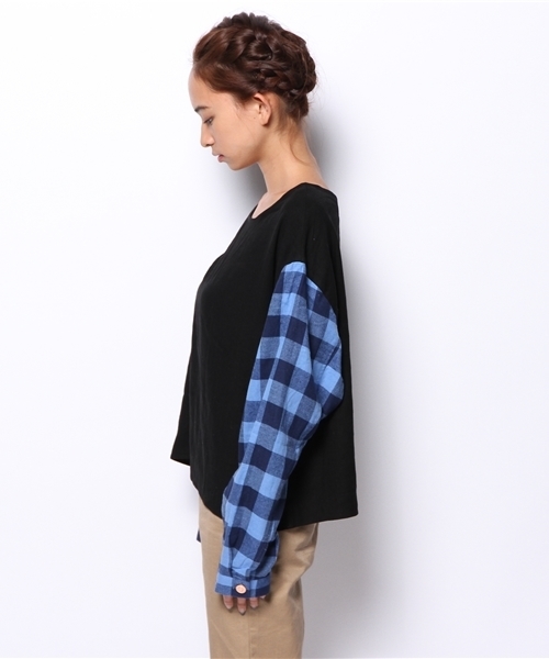 Kastane（カスタネ）の「【Kastane】チェックオーバーブラウス（シャツ/ブラウス・レディース・ブラック/ベージュ・FREE）」の5枚目の写真