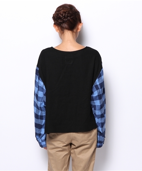 Kastane（カスタネ）の「【Kastane】チェックオーバーブラウス（シャツ/ブラウス・レディース・ブラック/ベージュ・FREE）」の6枚目の写真