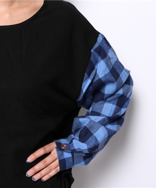 Kastane（カスタネ）の「【Kastane】チェックオーバーブラウス（シャツ/ブラウス・レディース・ブラック/ベージュ・FREE）」の8枚目の写真