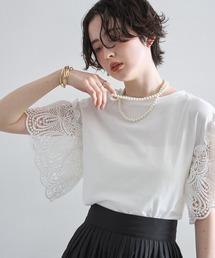レーススリーブカットＴシャツ