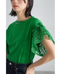 レーススリーブカットTシャツ