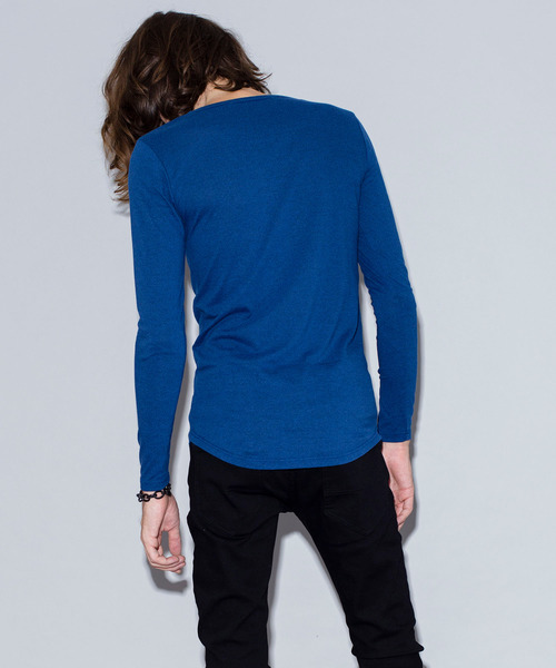 NO ID.（ノーアイディ）の「ラウンドロンT（Tシャツ/カットソー・メンズ・ホワイト/ブラック/グレー/ブルー・1/2）」の9枚目の写真