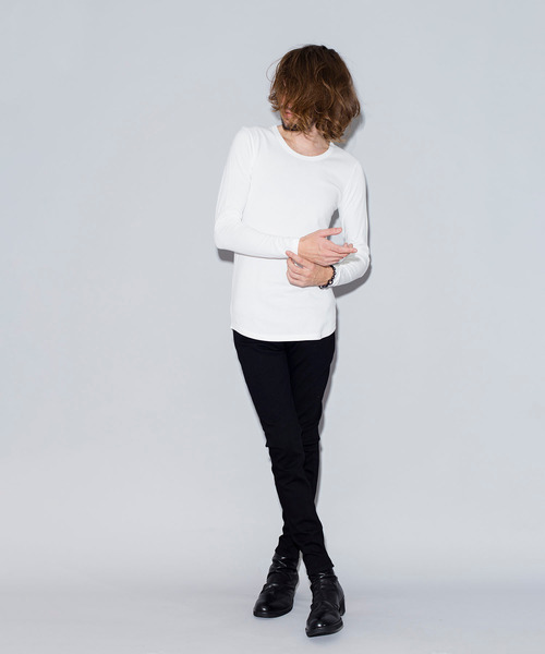 NO ID.（ノーアイディ）の「ラウンドロンT（Tシャツ/カットソー・メンズ・ホワイト/ブラック/グレー/ブルー・1/2）」の5枚目の写真