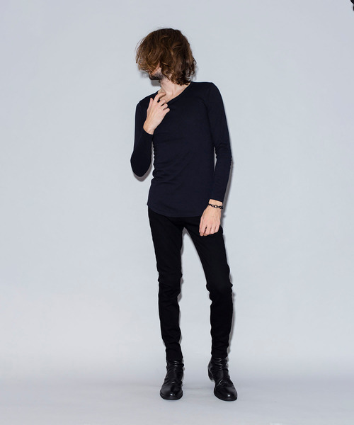 NO ID.（ノーアイディ）の「ラウンドロンT（Tシャツ/カットソー・メンズ・ホワイト/ブラック/グレー/ブルー・1/2）」の11枚目の写真