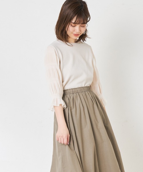 natural couture（ナチュラルクチュール）の「お上品マジョリカ袖ニット（ニット/セーター・レディース・ブラック/ベージュ/アイボリー・FREE）」の2枚目の写真