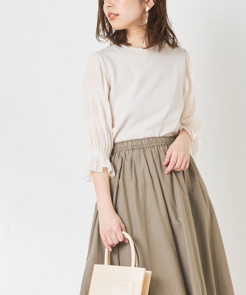 natural couture（ナチュラルクチュール）の「お上品マジョリカ袖ニット（ニット/セーター・レディース・ブラック/ベージュ/アイボリー・FREE）」の6枚目の写真