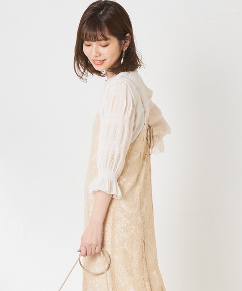 natural couture（ナチュラルクチュール）の「お上品マジョリカ袖ニット（ニット/セーター・レディース・ブラック/ベージュ/アイボリー・FREE）」の9枚目の写真