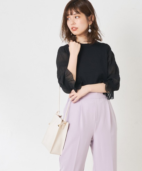 natural couture（ナチュラルクチュール）の「お上品マジョリカ袖ニット（ニット/セーター・レディース・ブラック/ベージュ/アイボリー・FREE）」の12枚目の写真