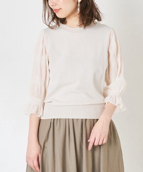 natural couture（ナチュラルクチュール）の「お上品マジョリカ袖ニット（ニット/セーター・レディース・ブラック/ベージュ/アイボリー・FREE）」の18枚目の写真