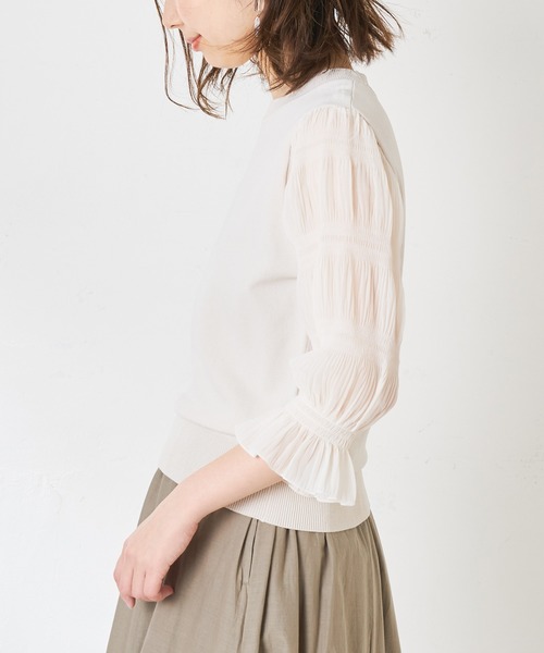 natural couture（ナチュラルクチュール）の「お上品マジョリカ袖ニット（ニット/セーター・レディース・ブラック/ベージュ/アイボリー・FREE）」の19枚目の写真