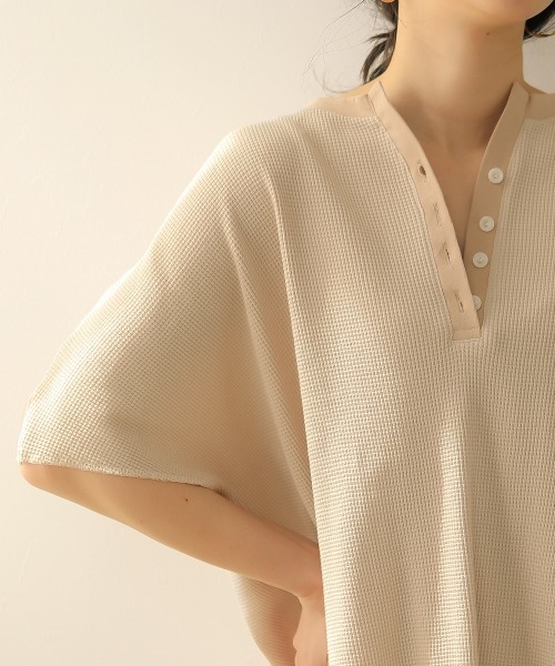 Bab（バブ）の「【WEB限定】抜け衿ワッフルチュニック（チュニック・レディース・ベージュ/ブラック/オフホワイト/パープル・FREE）」の19枚目の写真