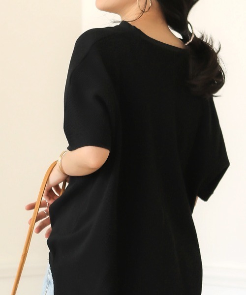 Bab（バブ）の「【WEB限定】抜け衿ワッフルチュニック（チュニック・レディース・ベージュ/ブラック/オフホワイト/パープル・FREE）」の21枚目の写真