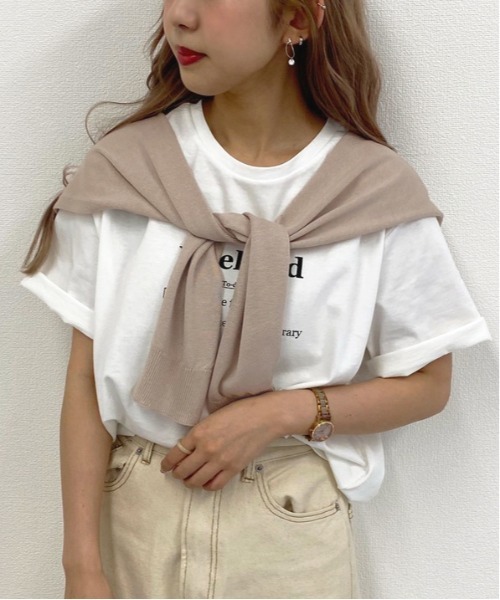 apres jour mignon（アプレジュールミニョン）の「肩掛け風コーデニット【ZOZOTOWN限定アイテム】（ストール/ショール・レディース・その他/モカ/ライトベージュ・フリー）」の3枚目の写真